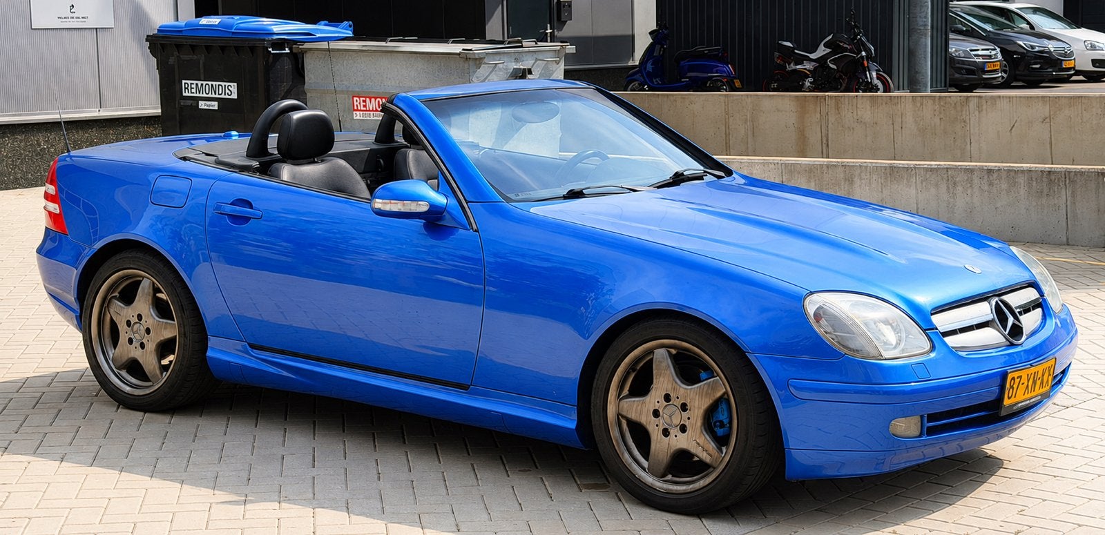 ‼️MERCEDES AMG SLK 320 CABRIO AUTOMAAT 217PK FULL OPTIONS‼️, Automaat, Zwart, Cabriolet, Blauw