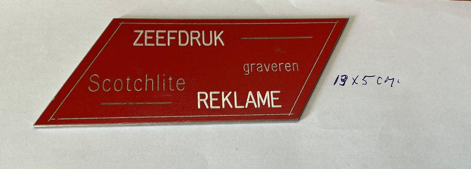 Oud tekstbordje, Ophalen of Verzenden, Gebruikt
