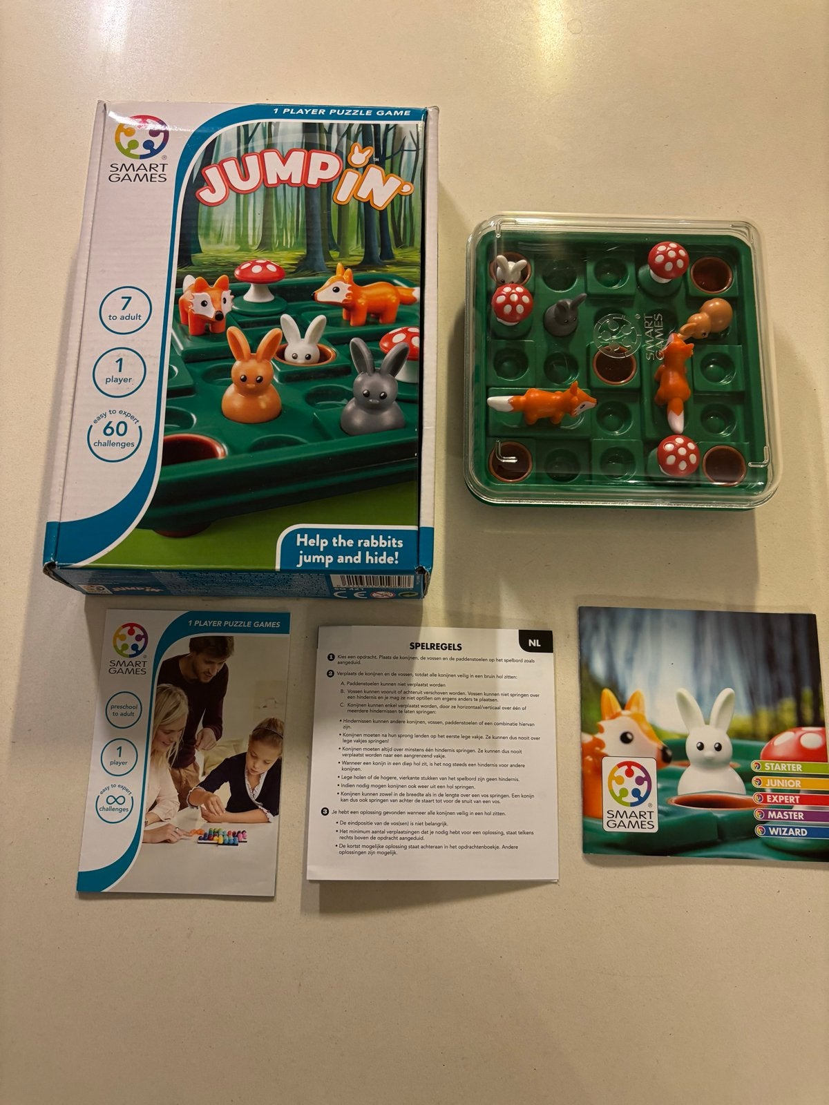 SmartGames Jump In - Konijnen en Vossen Puzzelspel, Een of twee spelers, Ophalen of Verzenden, Zo goed als nieuw, Reisspel