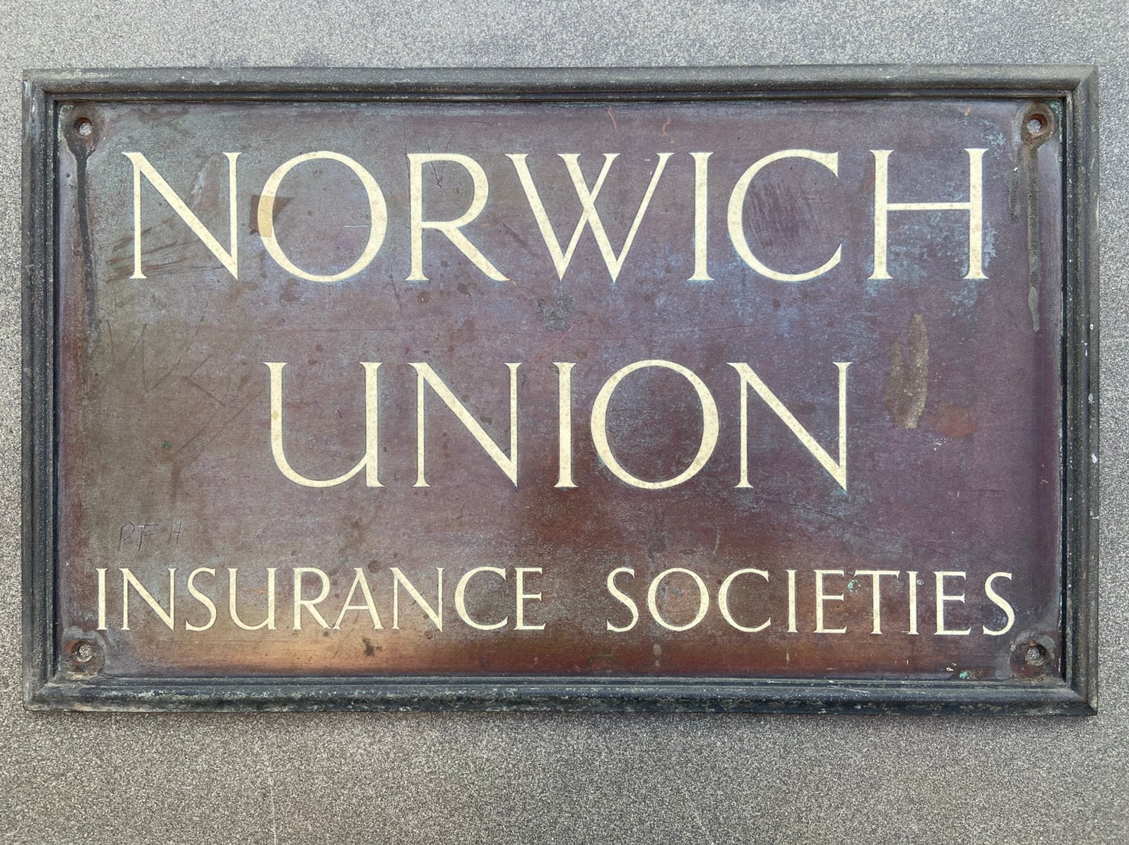 Bronzen plaat Nowich Union Insurance Societies, Ophalen