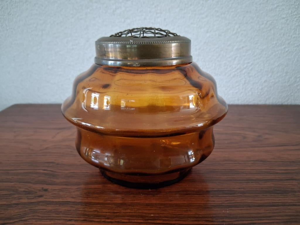 Art Deco glazen bloemsteker / vaasje, Ophalen of Verzenden