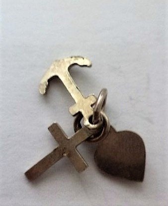 Vintage zilveren hanger Geloof, Hoop en Liefde, 800 (7940), Sieraden, Tassen en Uiterlijk, Kettinghangers, Ophalen of Verzenden