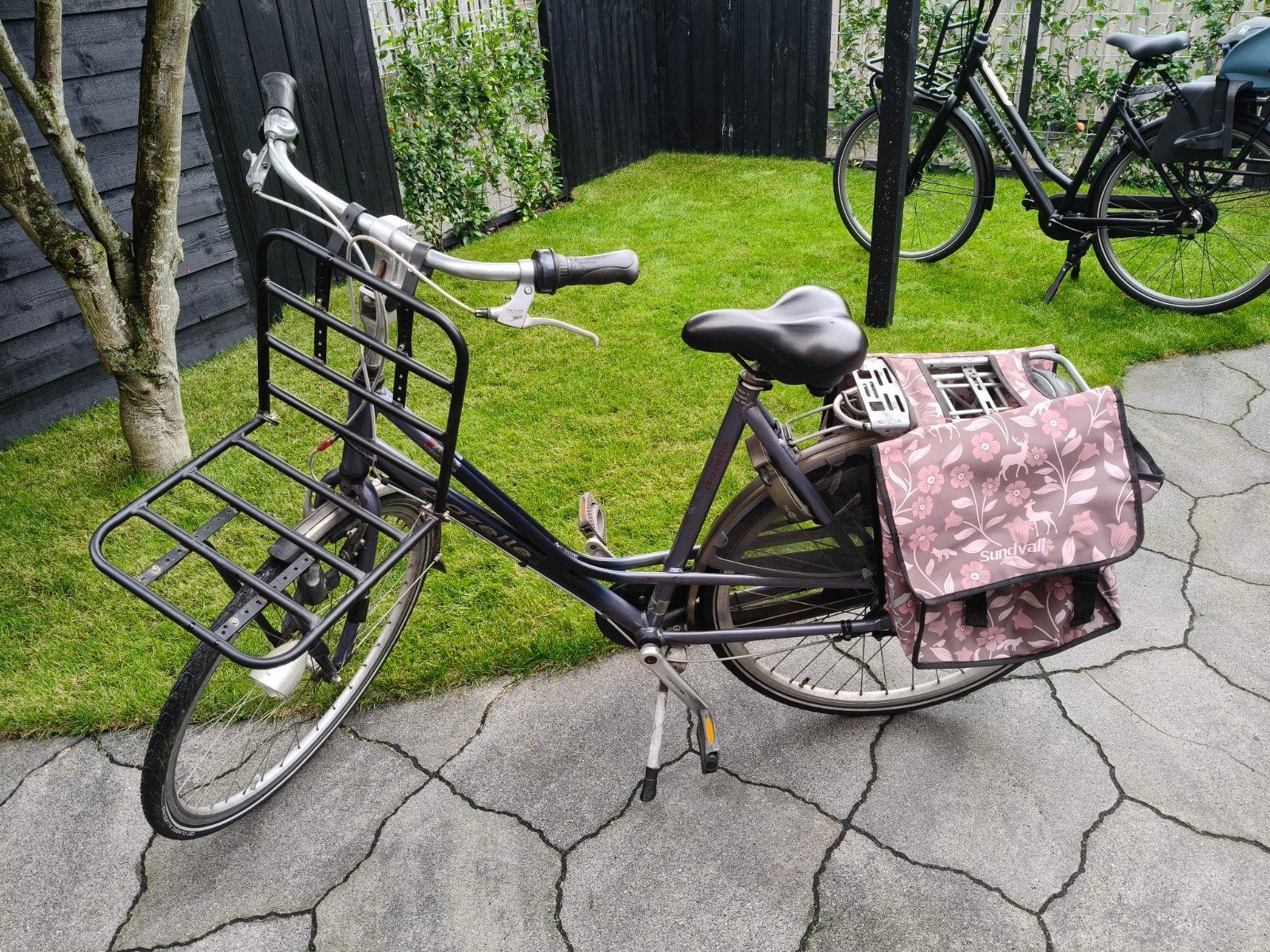 Gazelle damesfiets met voordrager, Ophalen, Velgrem, (Extra) lage instap, Gazelle