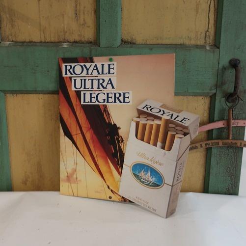 Reclame bord toonbank display sigaretten Royale Ultra Legere, Verzamelen, Rookartikelen, Aanstekers en Luciferdoosjes, Ophalen of Verzenden