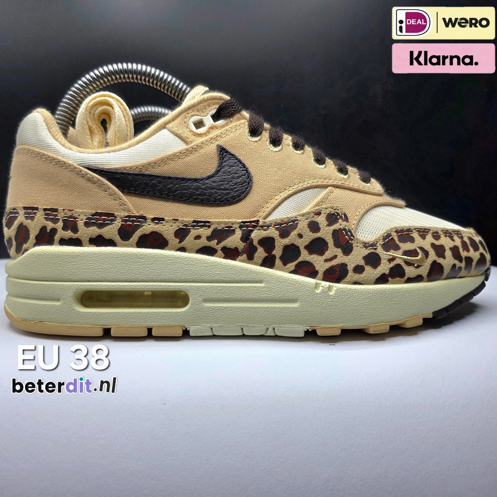 Nike Air Max 1 '87 'Sesame Leopard' Maat: 38, Kleding | Dames, Schoenen, Beige, Ophalen of Verzenden, Nike, Nike