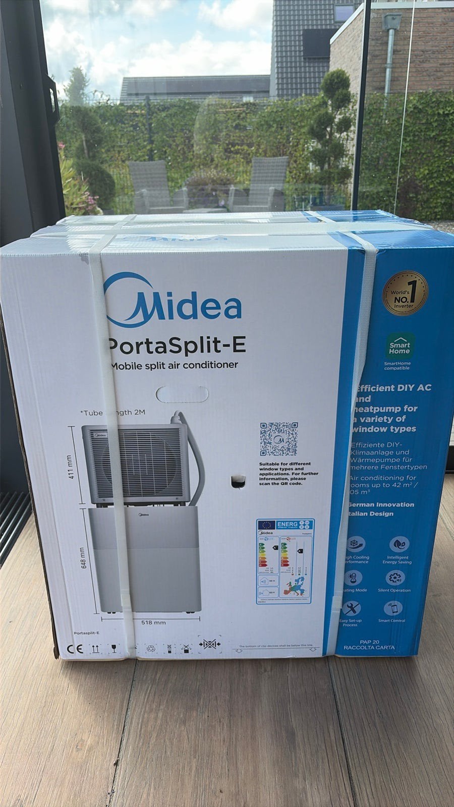 Midea PortaSplit-E 12K, Draagbare airconditioner, 12000 BTU, Witgoed en Apparatuur, Airco's, Ophalen, Nieuw