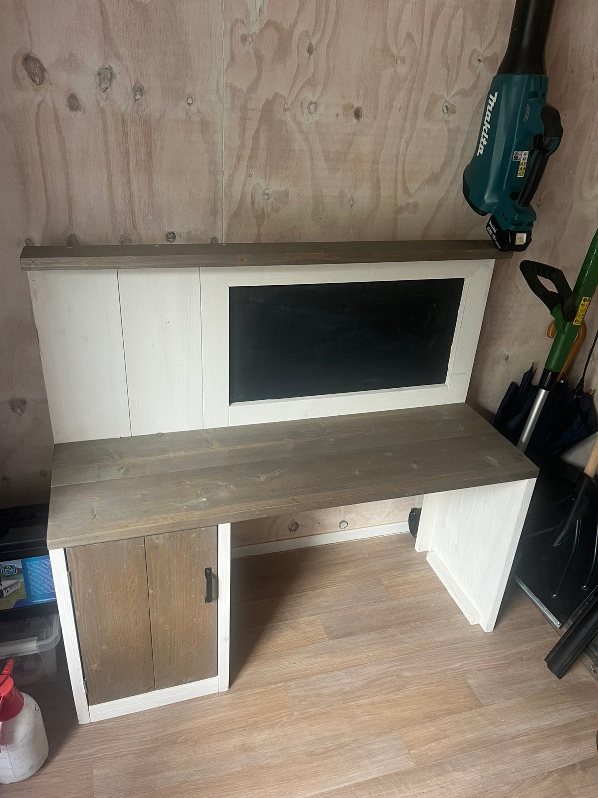 Speeltafel/bureau steigerhout 120X40X110, Ophalen, Gebruikt, Hout, Kinderbureau