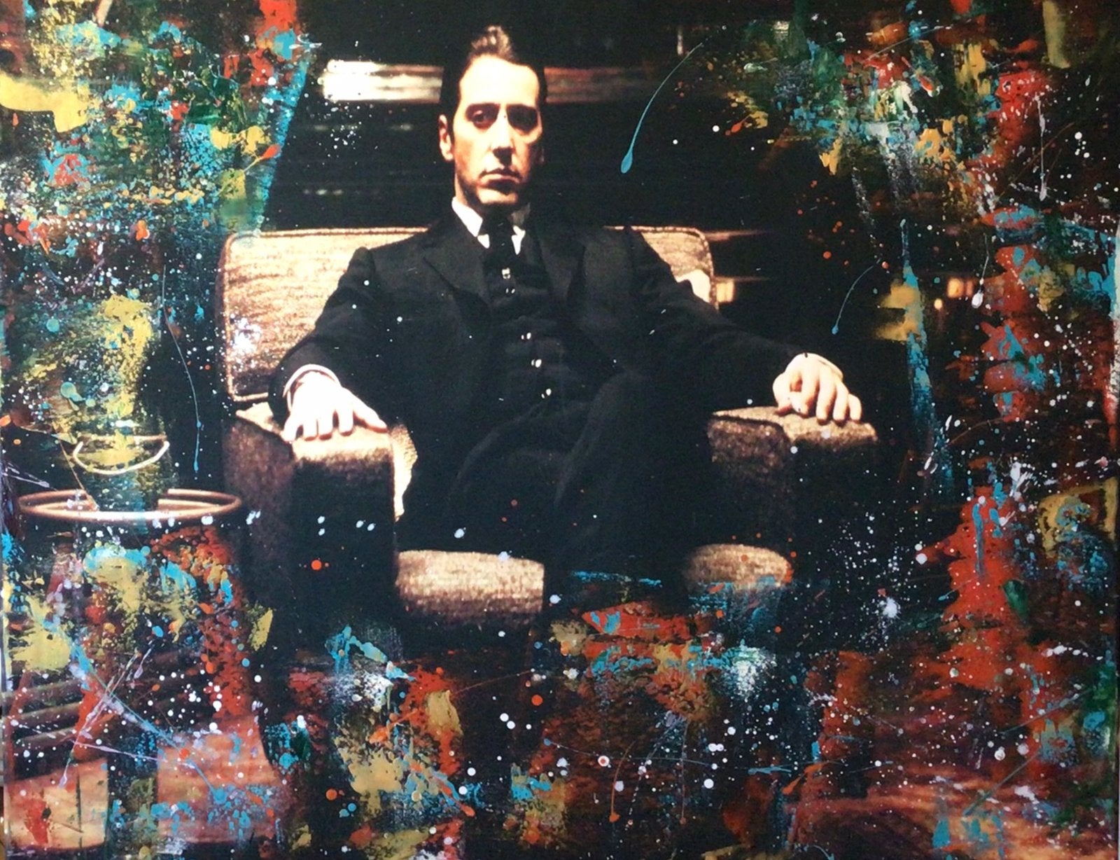 The Godfather- Katoenen canvasdoek- Mixed Media-80x100cm, Ophalen of Verzenden