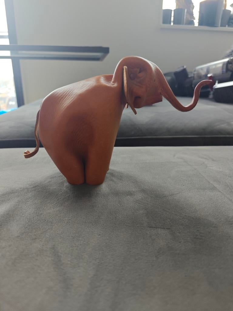 Vintage Deru Leren Origami Olifant - 1960s Duits Design, Ophalen of Verzenden