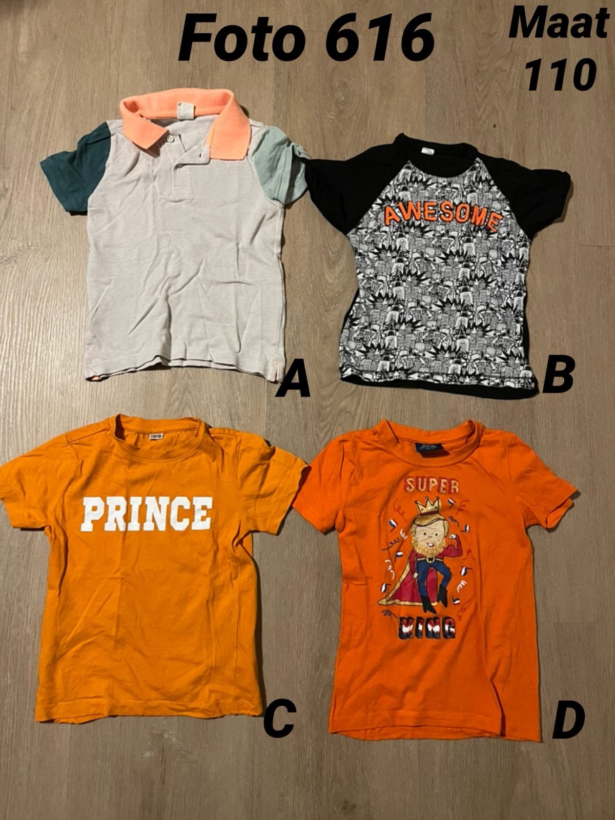 Shirt jongen maat 110 zgan oranje koningsdag *foto 616*, Ophalen of Verzenden, Zo goed als nieuw, Jongen, Shirt of Longsleeve