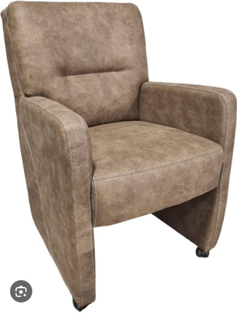2 Klassieke taupe stoelen met wieltjes., Ophalen, Zo goed als nieuw, Overige kleuren
