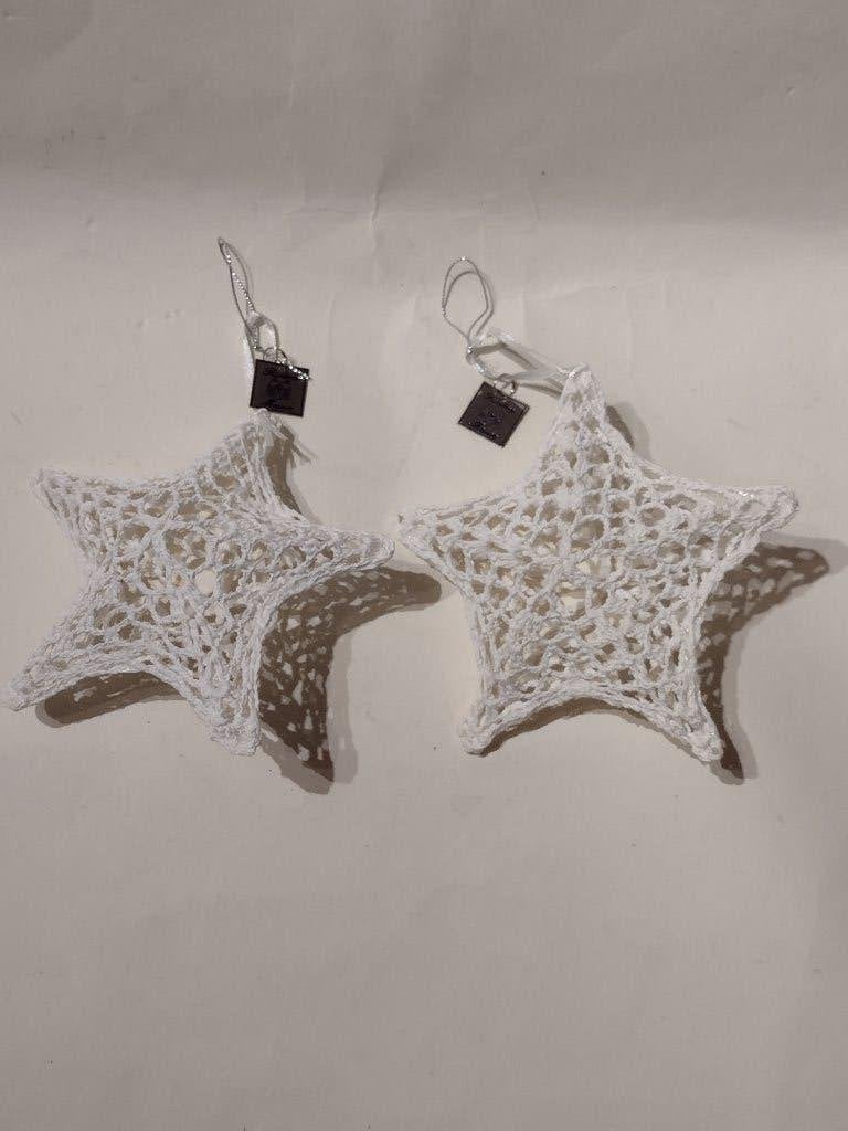 2 Riviera Maison wit gehaakte kerststerren / doorsnee 15 cm, Ophalen, Nieuw