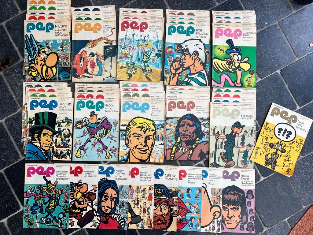 Jaargang 1970 - Weekblad Pep met Asterix, Lucky Luke, Snoopy, Europa, Ophalen of Verzenden, Gelezen, Eén comic
