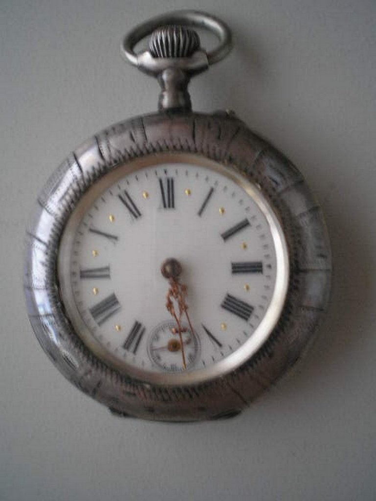 horloge remontoir Verzilverd zakhorloge, Ophalen of Verzenden, Zilver, Overige merken