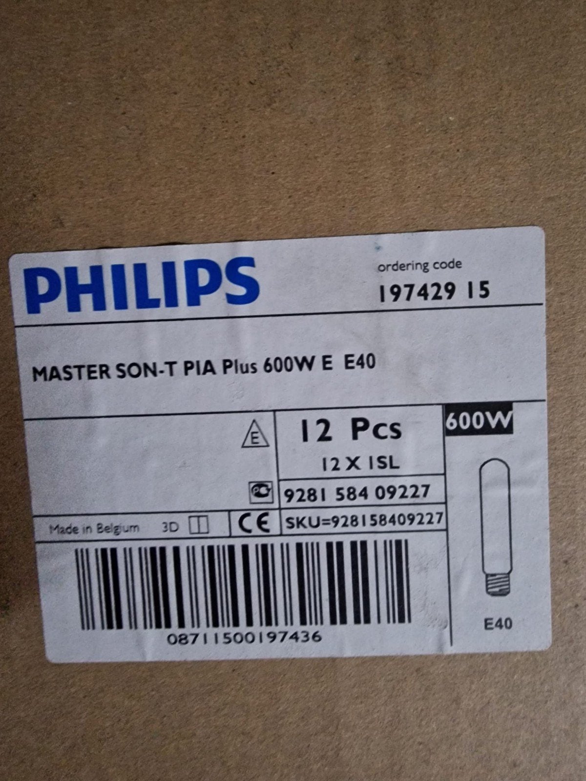 Philips MASTER SON-T PIA Plus 600W E E40 - 10 stuks, Ophalen, Nieuw, Overige typen