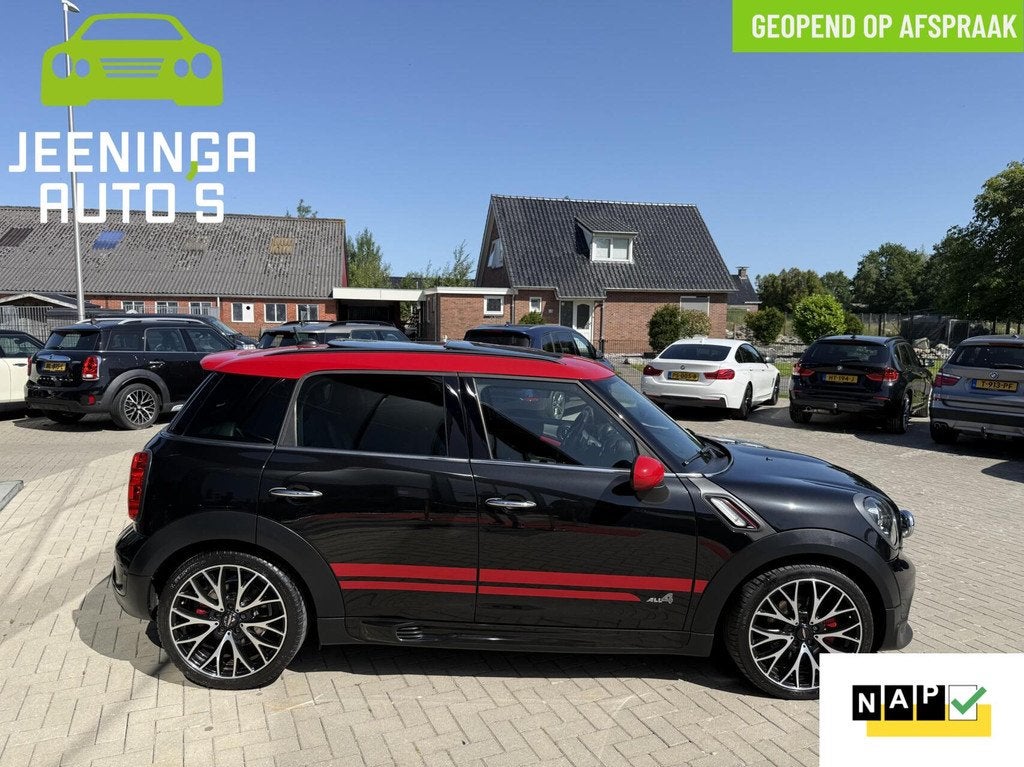 Mini Countryman 1.6 John Cooper Works ALL4 Chili|Harman&Kard, Euro 5, Gebruikt, Zwart, Leder en Stof