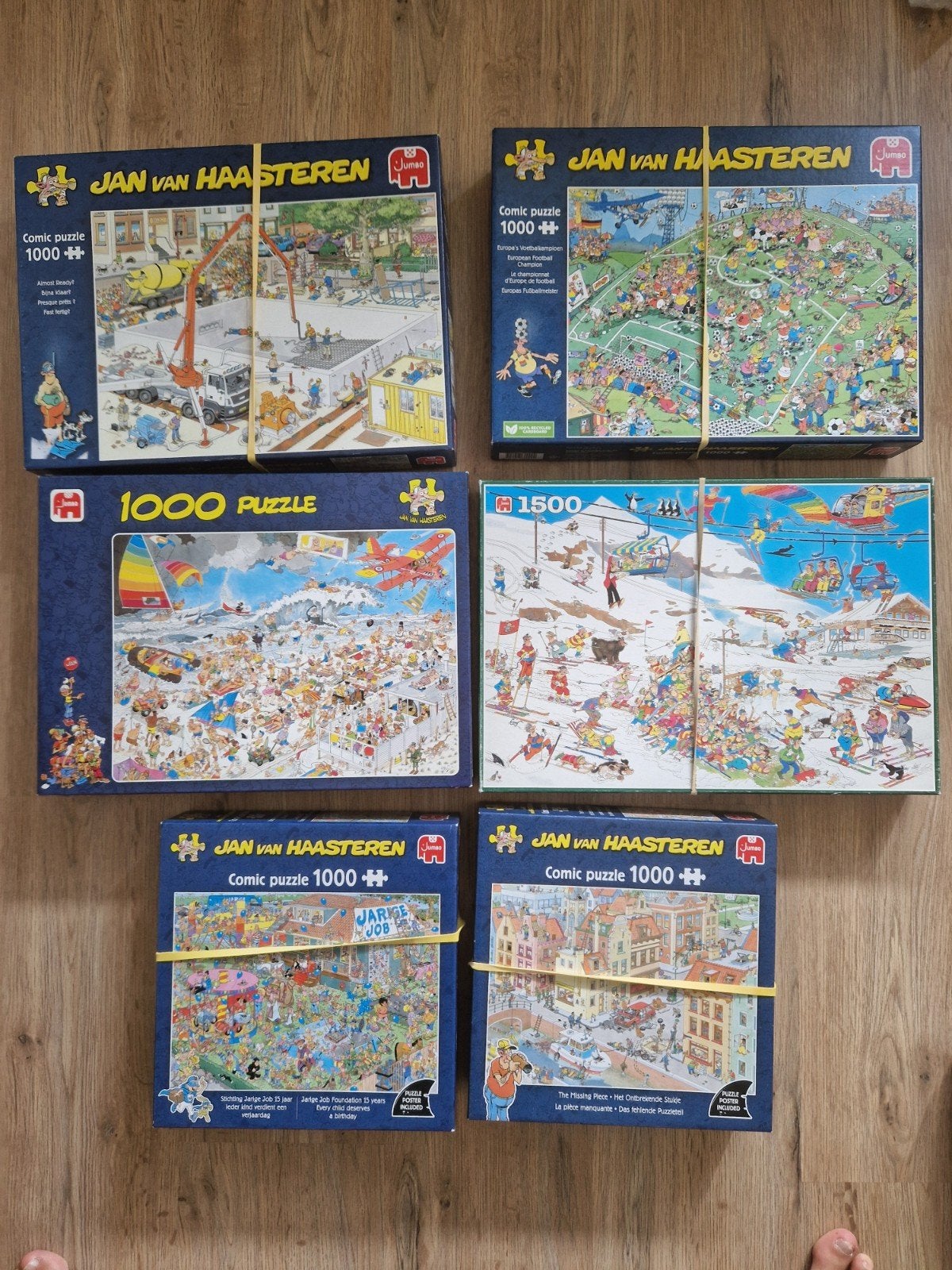 Jan van Haasteren Puzzels - 6 stuks (1000 en 1500 stukjes), Ophalen of Verzenden, 500 t/m 1500 stukjes, Gebruikt, Legpuzzel
