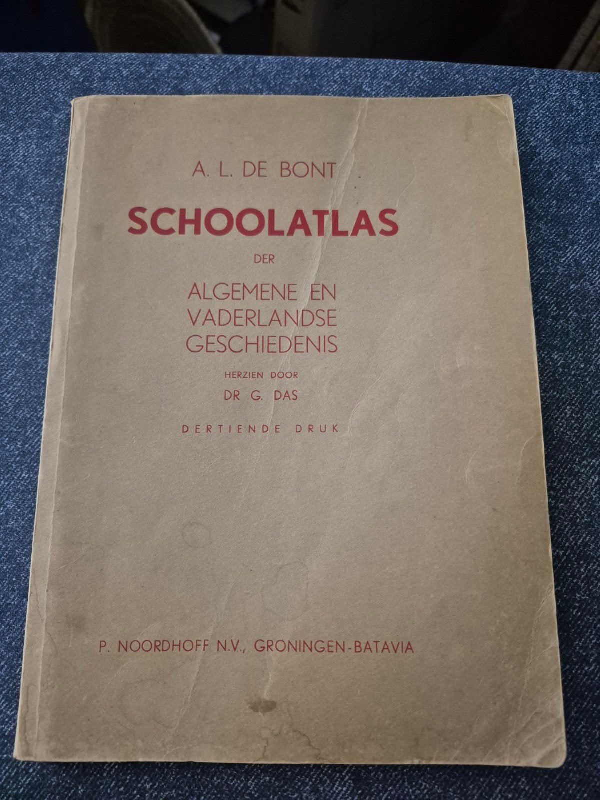Schoolatlas 1948 - Algemene en Vaderlandse Geschiedenis, Boeken, Ophalen of Verzenden, Gelezen, Geschiedenis, A.L. de Bont, Dr. G. Das