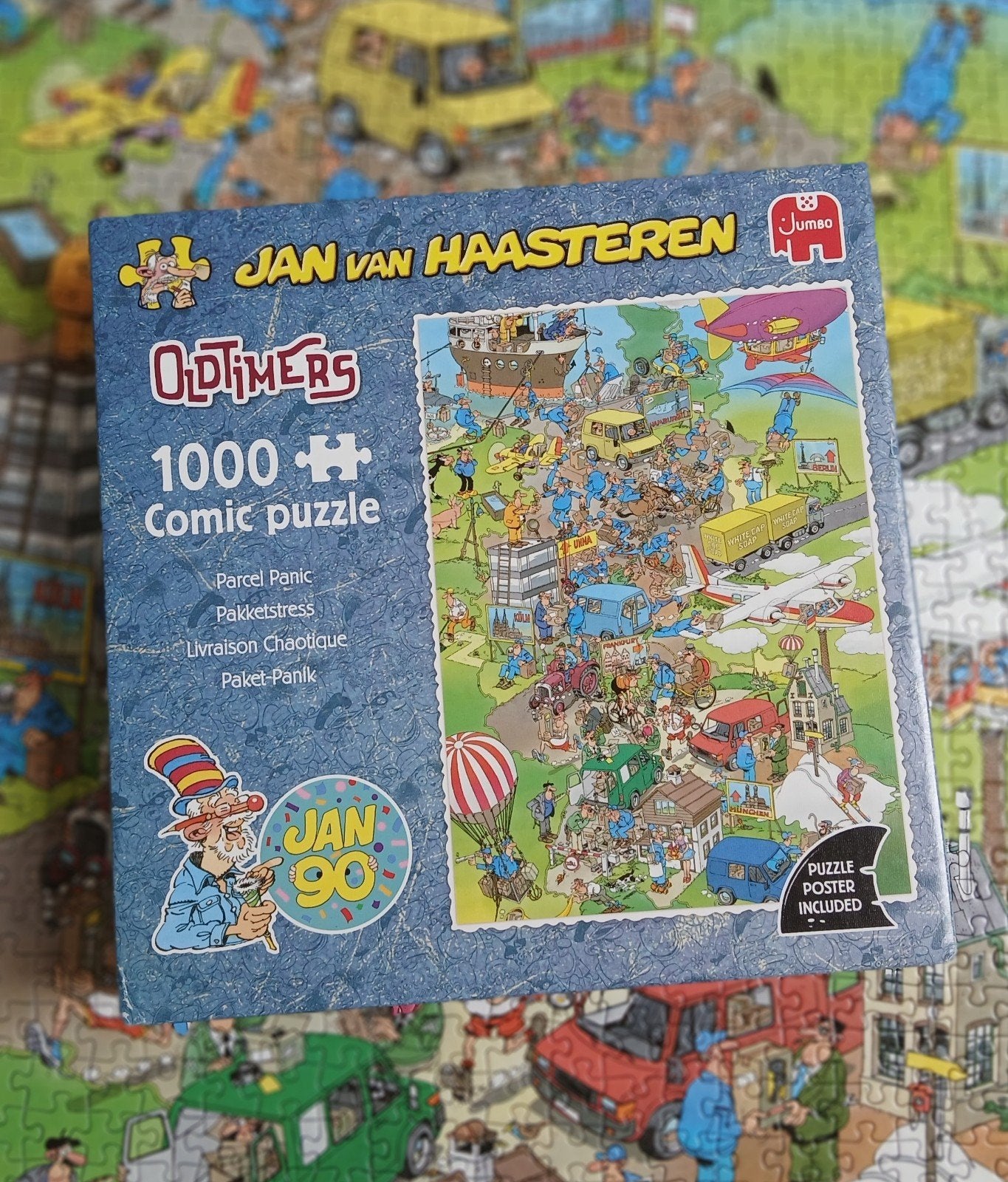 JvH oldtimer Pakketstress, Hobby en Vrije tijd, Denksport en Puzzels, Ophalen of Verzenden, 500 t/m 1500 stukjes, Zo goed als nieuw