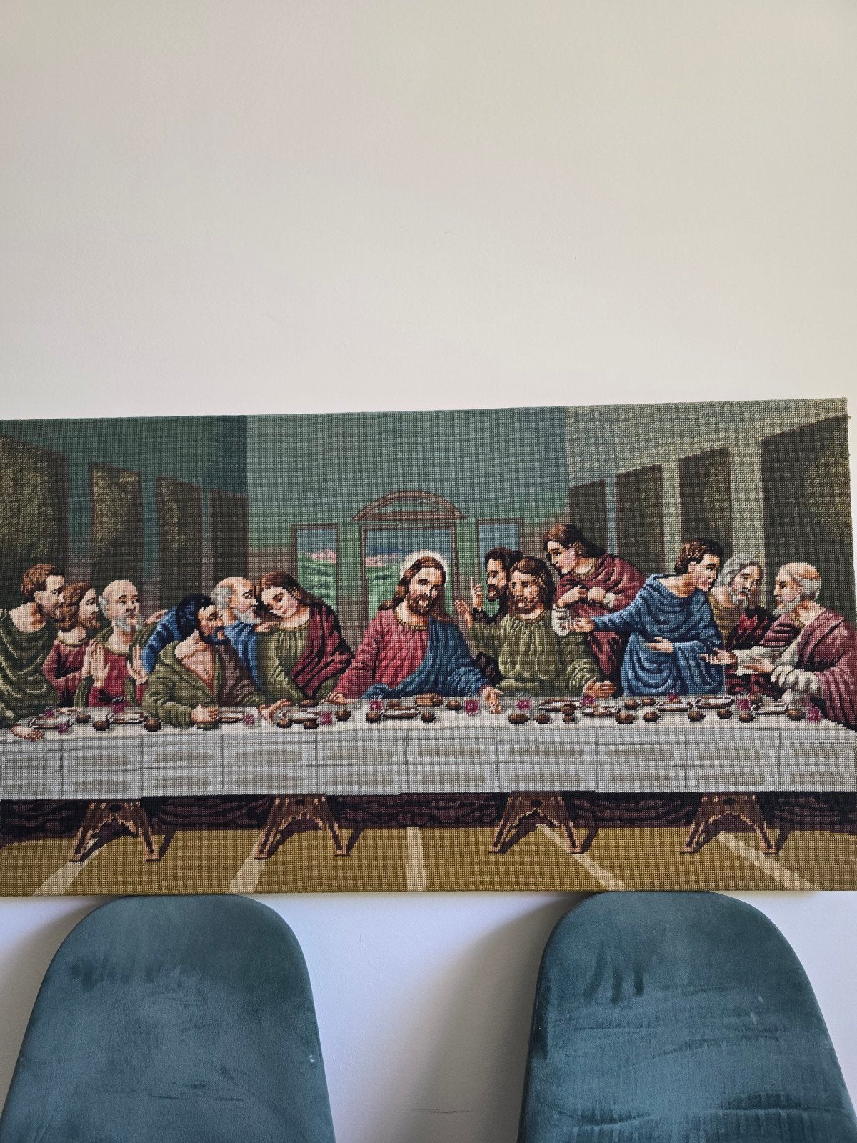 Wandtapijt Het Laatste Avondmaal - Handgemaakt, Antiek en Kunst, Ophalen of Verzenden