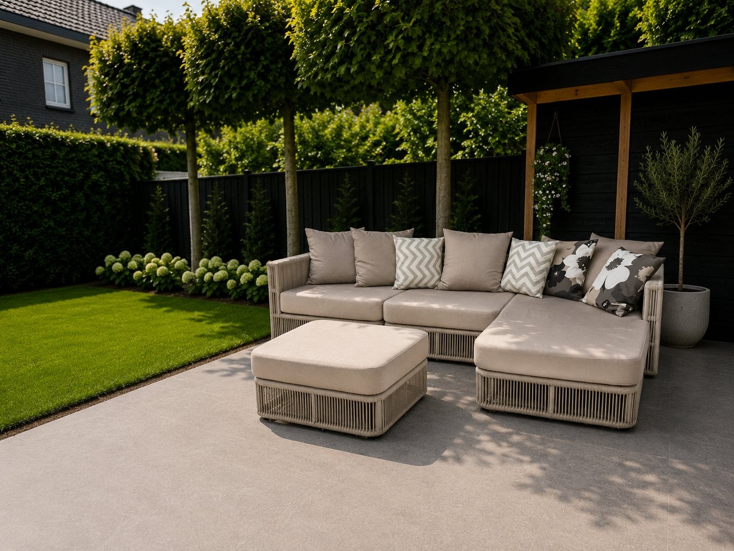 Borek Linclon Loungeset, Ophalen, Zo goed als nieuw, Wicker, Hocker