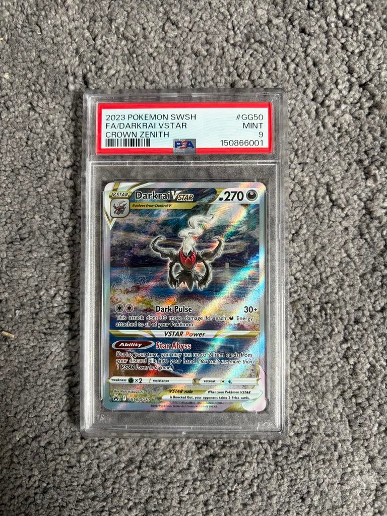 PSA 9 Darkrai VStar, Ophalen of Verzenden, Zo goed als nieuw, Losse kaart, Foil