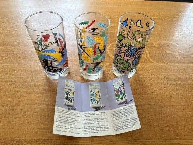 3x longdrinkglazen/ kunstglazen, Ophalen of Verzenden