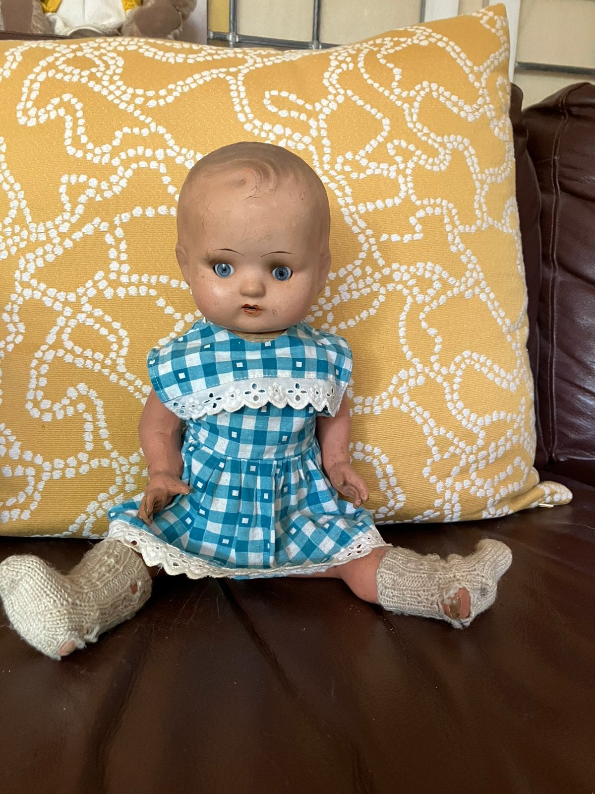 Lief oud brocante popje, Verzamelen, Poppen, Ophalen of Verzenden, Gebruikt, Pop