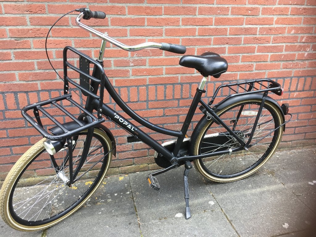 Popal Transporter meisjesfiets, zwart, 26 inch, Terugtraprem, Gebruikt, Versnellingen, Popal