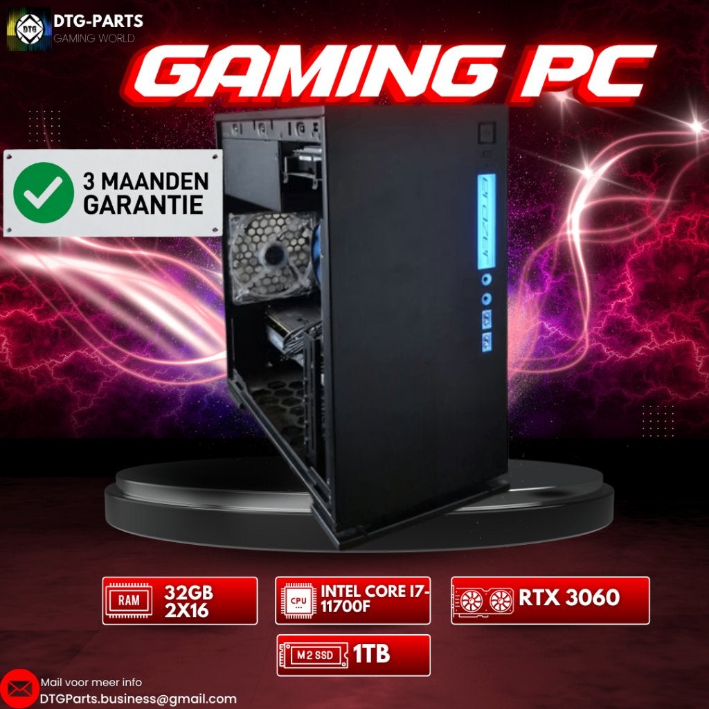 Gaming PC // RTX 3060 & Intel Core i7-11700F & 32GB, Computers en Software, Ophalen, 7604 HM, DTGParts.Business@gmail.com, Virtual Reality