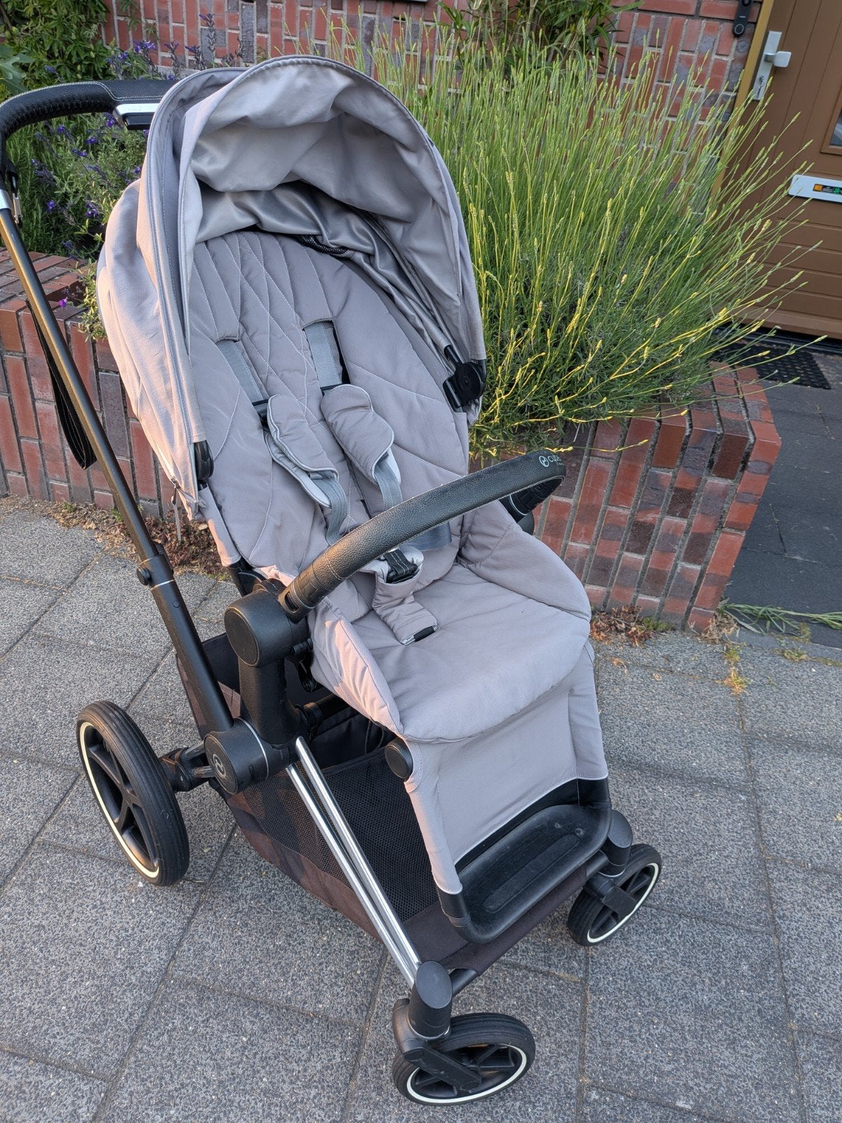 Cybex Priam platinum Combiwagen met Cloud Z maxicosi en base, Ophalen, Gebruikt, Overige merken, Verstelbare duwstang