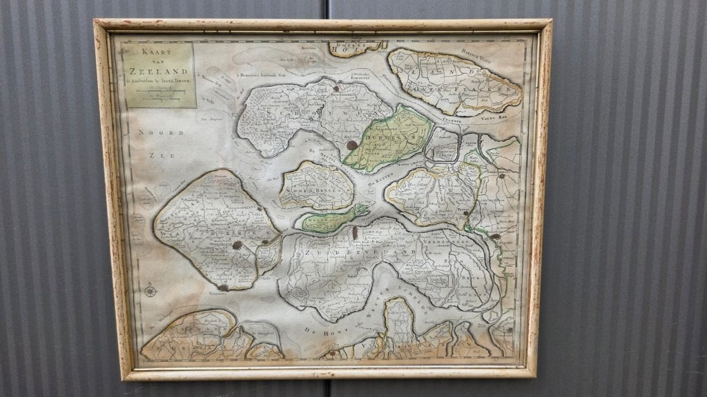 Landkaart Zeeland Isaak Tirion c.a.1753, Gelezen, Voor 1800, Isaak Tirion, Ophalen of Verzenden