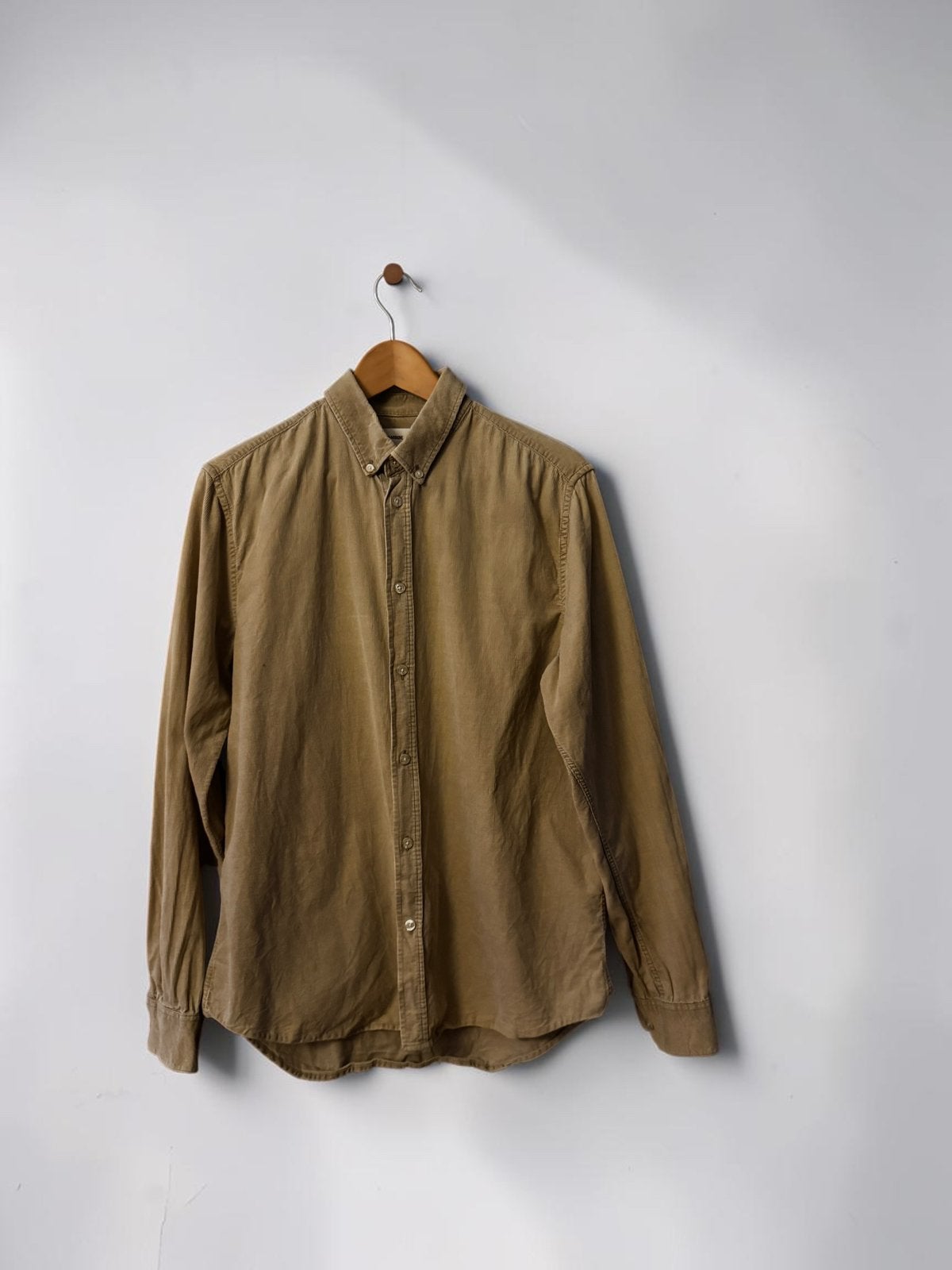Samsøe Samsøe overhemd shirt blouse corduroy L Large beige, Ophalen of Verzenden, Zo goed als nieuw, Beige