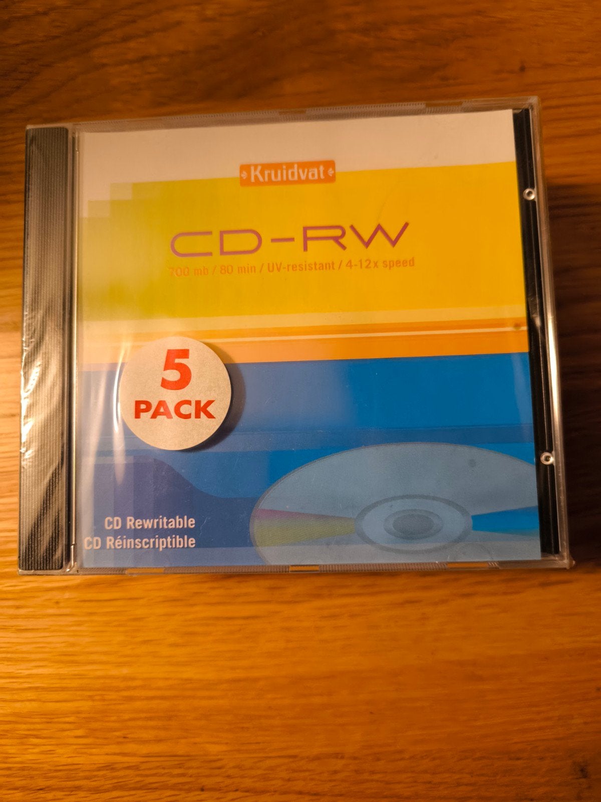CD-RW schijven - 5 stuks nieuw in verpakking, Computers en Software, Kruidvat, Herschrijfbaar, Cd, Nieuw