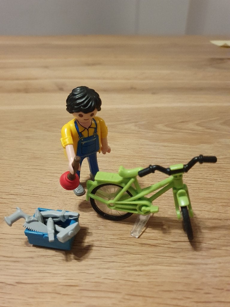 Playmobil Special Plus 4655 Fietsenmaker met fiets, Gebruikt, Complete set, Special plus, Ophalen of Verzenden