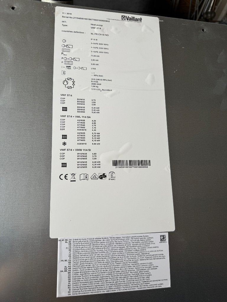 Vaillant warmtepomp, Ophalen, Overige typen, 60 tot 150 cm, 80 cm of meer