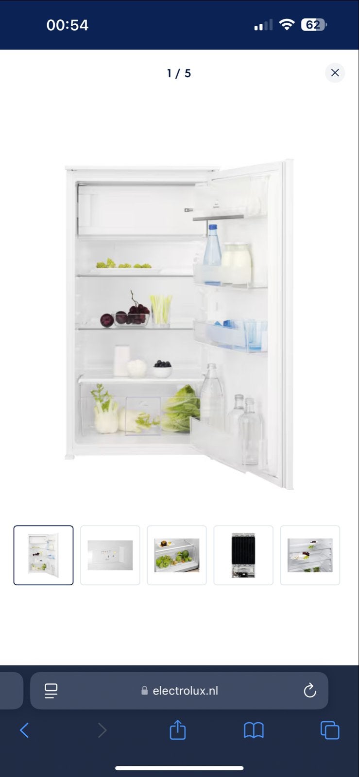 Electrolux EFB3AE10S1 Koelkast - Inbouw, 103 cm, 500 L, Witgoed en Apparatuur, Koelkasten en IJskasten, 200 liter of meer, Nieuw