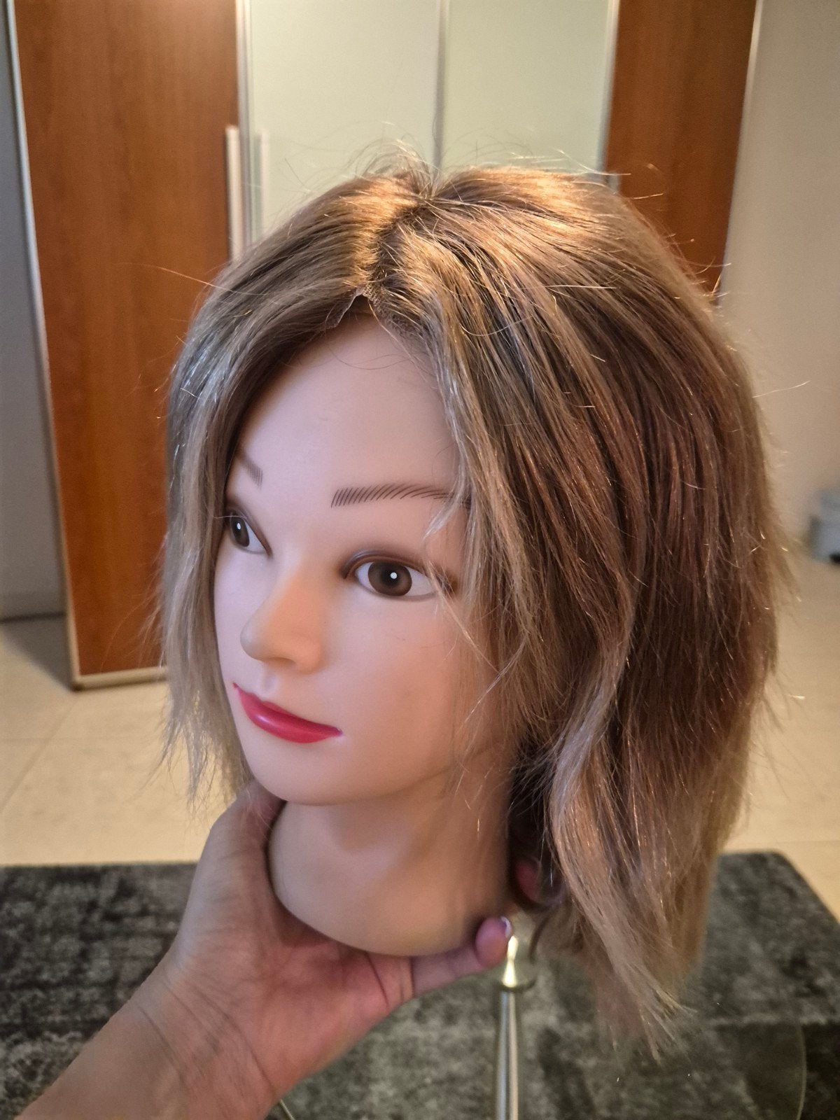 pruik echt haar lace wig haarwerk, Verzenden, Zo goed als nieuw, Pruik of Haarverlenging
