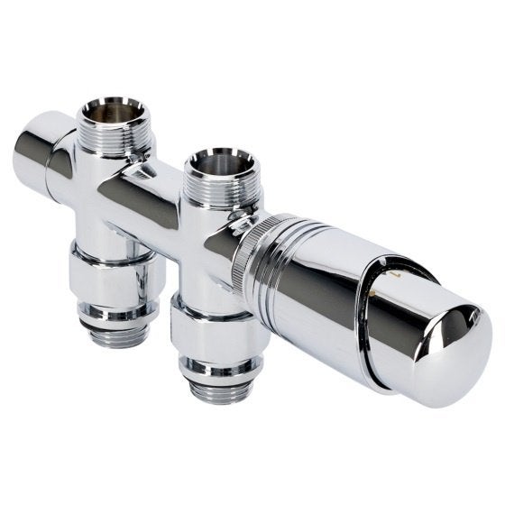 Luxe Radiator Onderblok Set Thermostatisch Recht Chroom, N, Minder dan 30 cm, N, Radiator