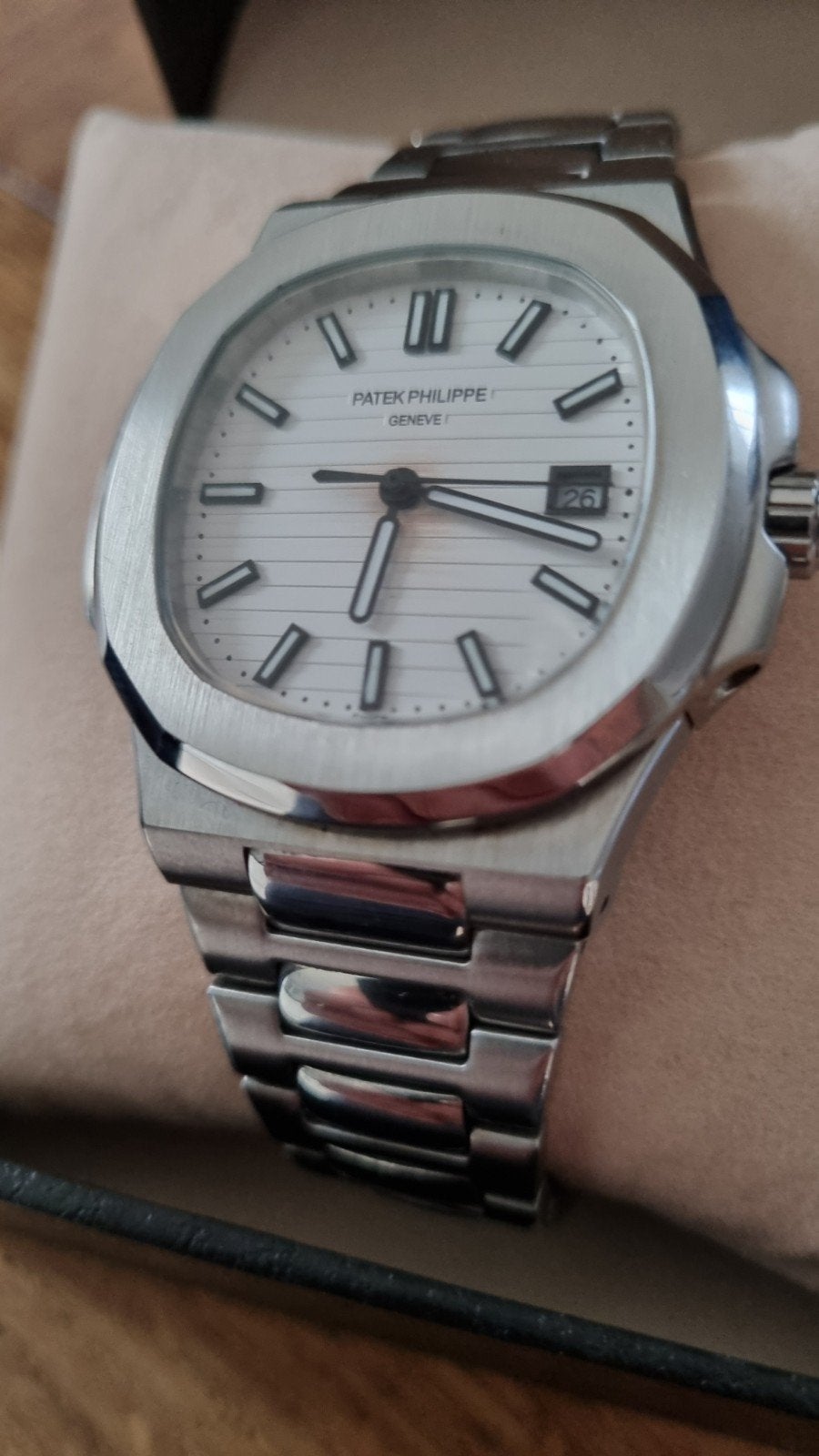 Patek Philippe Nautilus Stalen Horloge - nieuw, Sieraden, Tassen en Uiterlijk, Overige merken, Staal, Staal, Polshorloge