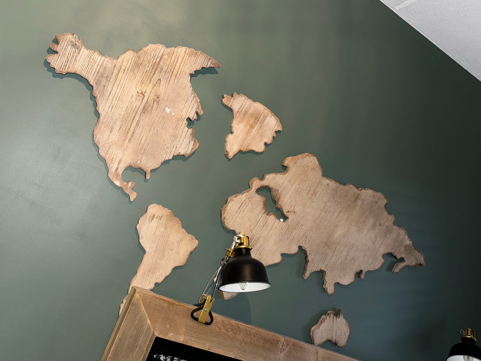 Houten Wereldkaart Wanddecoratie - Uniek & Rustiek, Gebruikt, Hout, Vintage, Ophalen of Verzenden