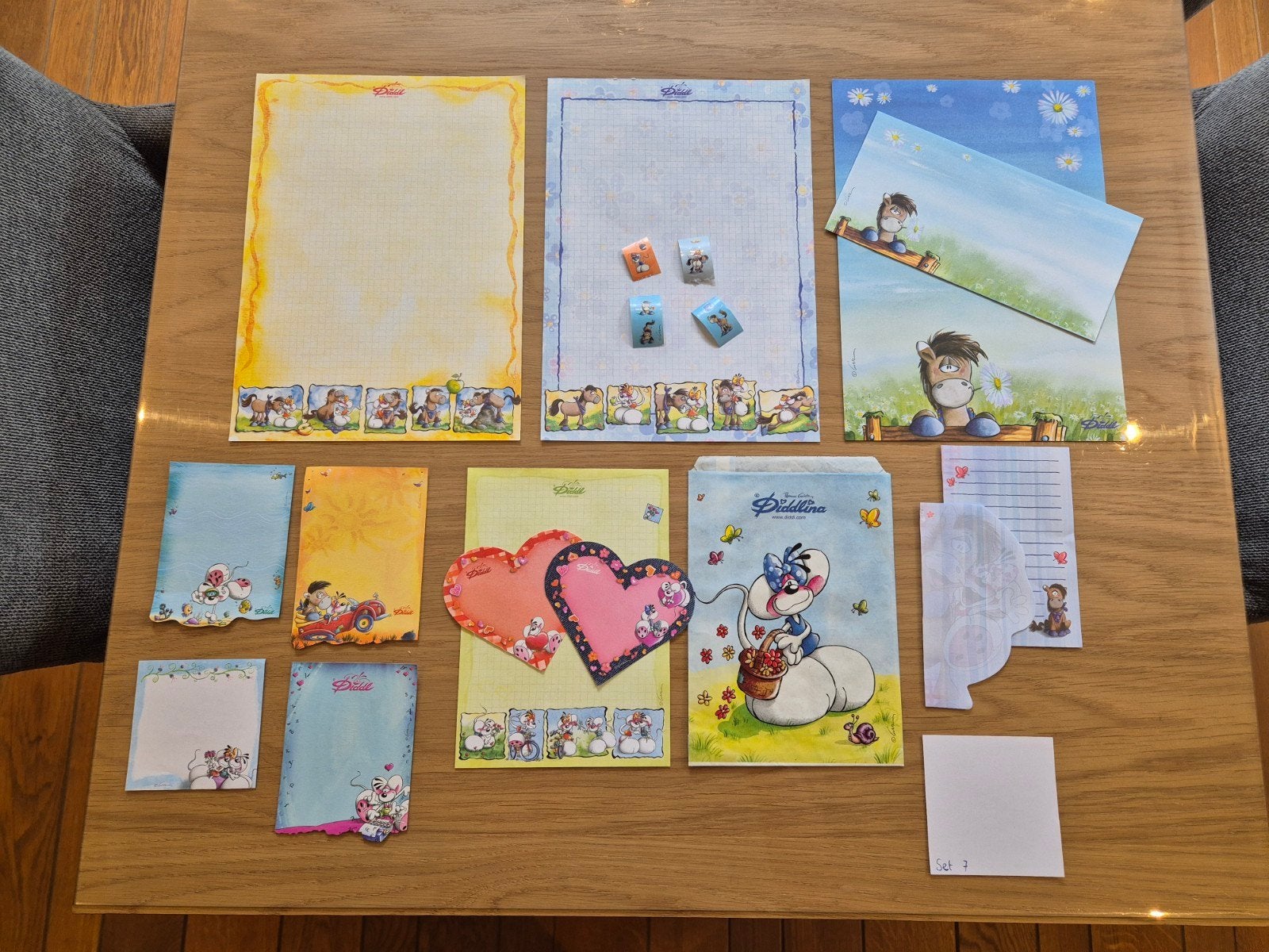 Diddl XL set met envelop, Diddlina tasje en stickers, Ophalen of Verzenden, Zo goed als nieuw, Papier, Kaart of Schrift
