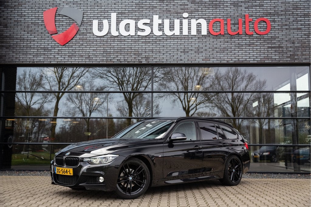 BMW 3 Serie Touring 318i M Sport Edition , Trekhaak, Leer, C, Auto's, Automaat, Gebruikt, 1465 kg, Zwart