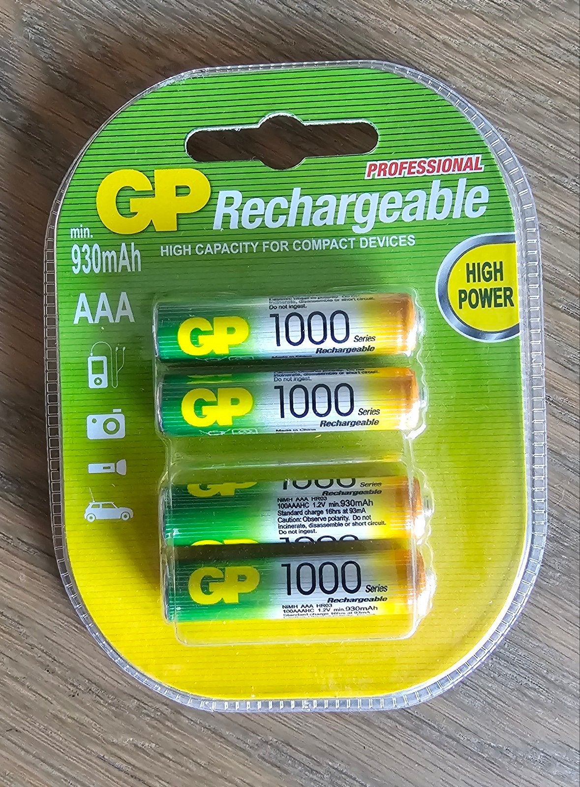 Nieuwe GP AAA Oplaadbare Batterijen - 4 stuks, 930mAh, Audio, Tv en Foto, Accu's en Batterijen, Ophalen of Verzenden, Nieuw