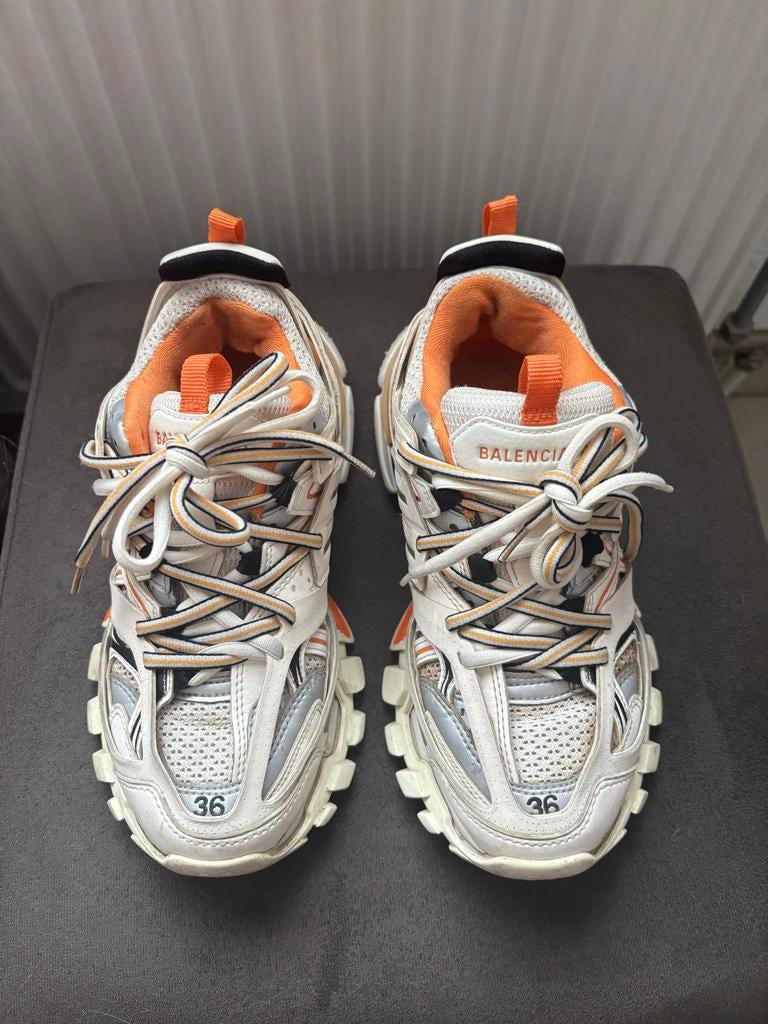 Balenciaga Track Sneakers Maat 36 - Wit/Oranje, Kleding | Dames, Schoenen, Gedragen, Sneakers of Gympen, Wit, Ophalen of Verzenden