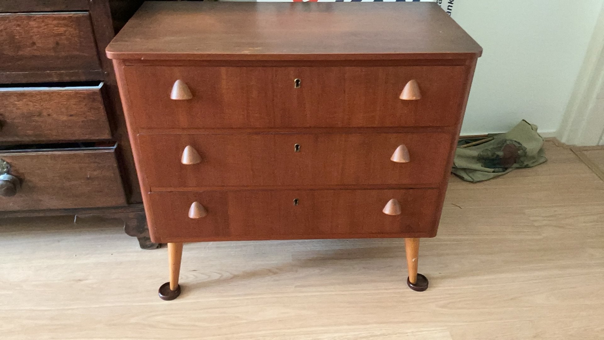 Vintage Zweedse ladekast van teak, Made in Sweden, Antiek en Kunst, Ophalen