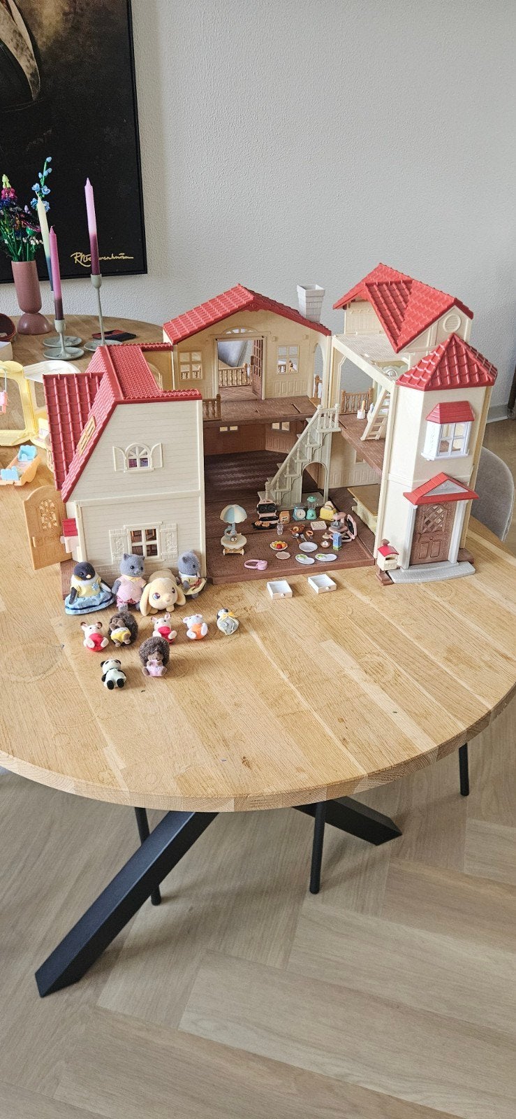 Sylvanian Families: Groot pakket huizen, bus en figuren, Ophalen