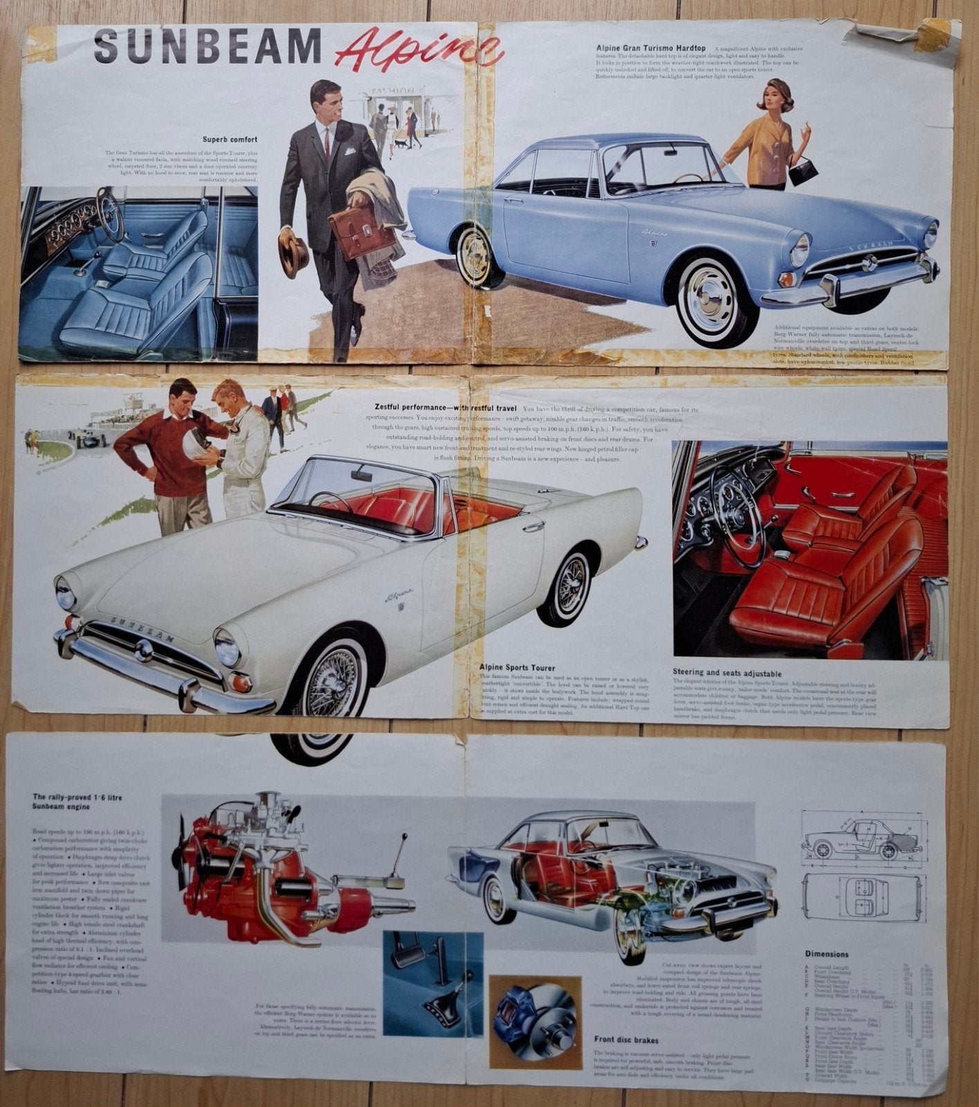 Sunbeam Alpine Sport. Oude beschadigde folder € 5,--, Ophalen of Verzenden, Gelezen, Overige merken