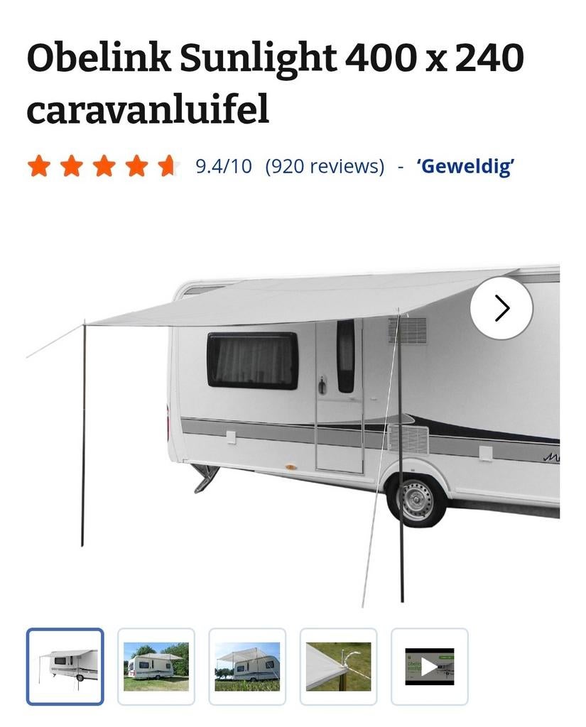 Obelink Sunlight 400 x 240 caravanluifel, Caravans en Kamperen, Ophalen, Zo goed als nieuw