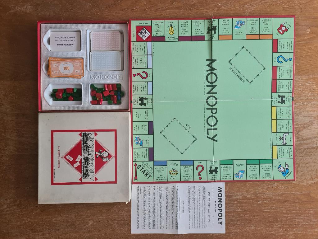 Monopoly, oude versie (Nederlandse gulden-tijd) (vintage), Vijf spelers of meer, Ophalen of Verzenden, Gebruikt, N.V. Smeets & Schippers